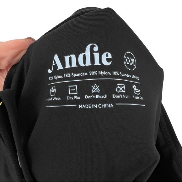 Andie Swim Womens Amalfi Black One Piece Swimsuit Plus Size XXXL 3XL - Picture 10 of 11